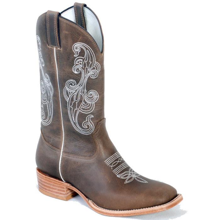 BOTA TEXANA FEMININA FÓSSIL TABACO BICO QUADRADO TBF 2149