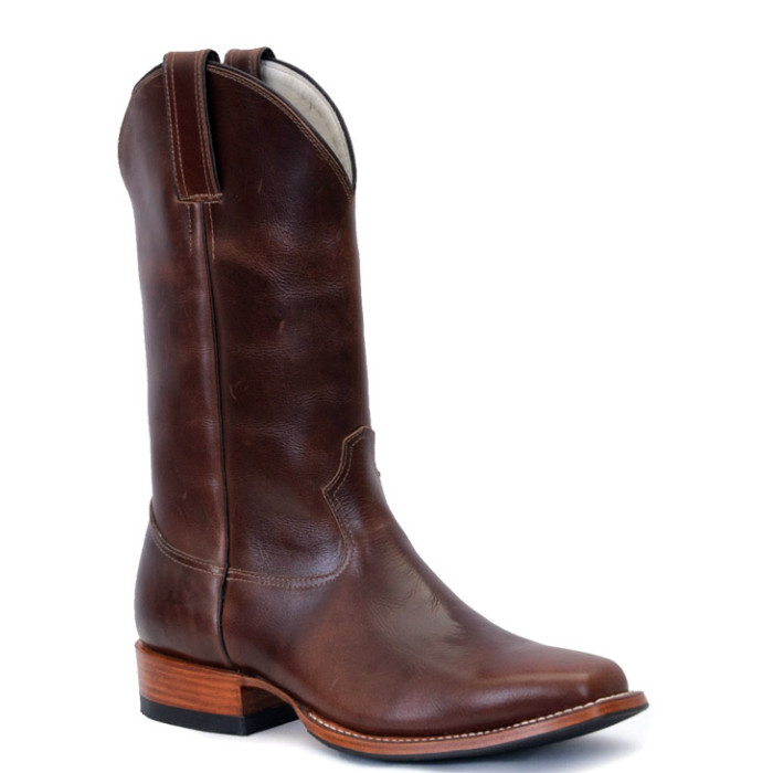 BOTA TEXANA BICO QUADRADO 3 PULL-UP BROWN GOODYEAR