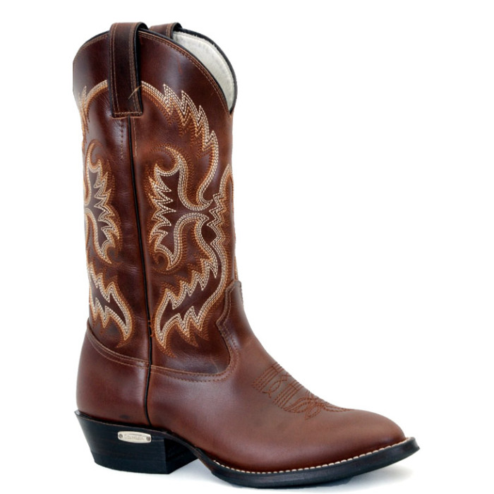 Bota Texana Bico Redondo Goodyear Pull-up Brown TBL 2184