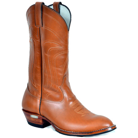 BOTA TEXANA BICO REDONDO MEIO BICO PULL-UP CANELA TBL 2165